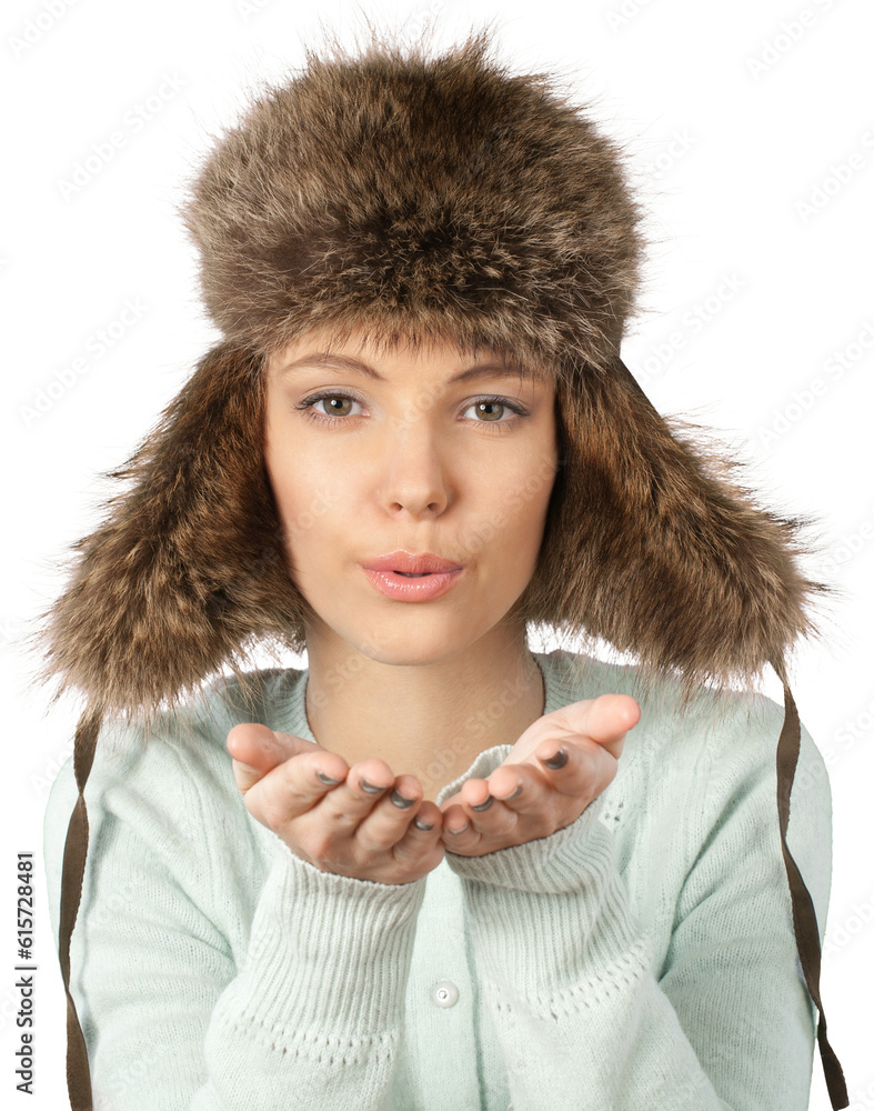 Young Woman Blowing Close-up - Isolated Young Woman Blowing Close-up - Isolated