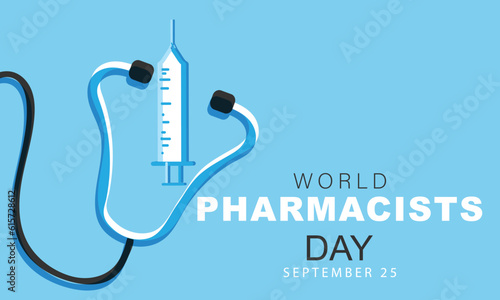 World Pharmacists Day. background, banner, card, poster, template. Vector illustration.