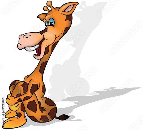 Laughing Giraffe Sitting on...