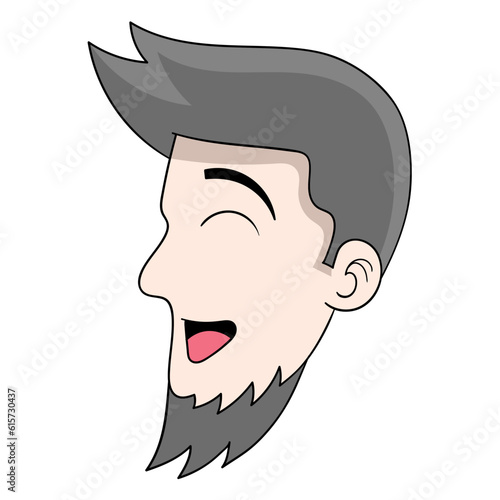 emoticon man head smiling happy prosperous