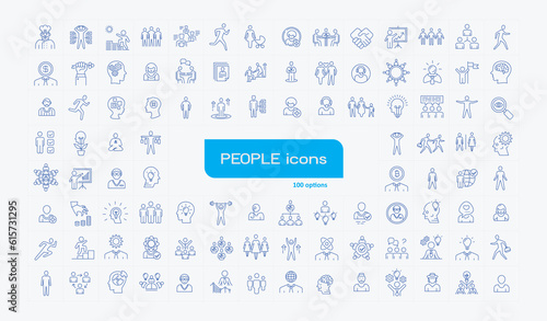 Icons and pictograms people signs symbols plots