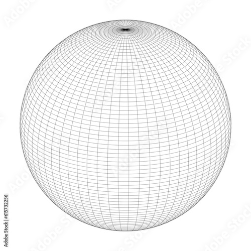 Wireframe sphere globe icon design illustration.