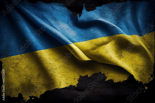 Ukraine flag silk. AI Generated © pavlofox