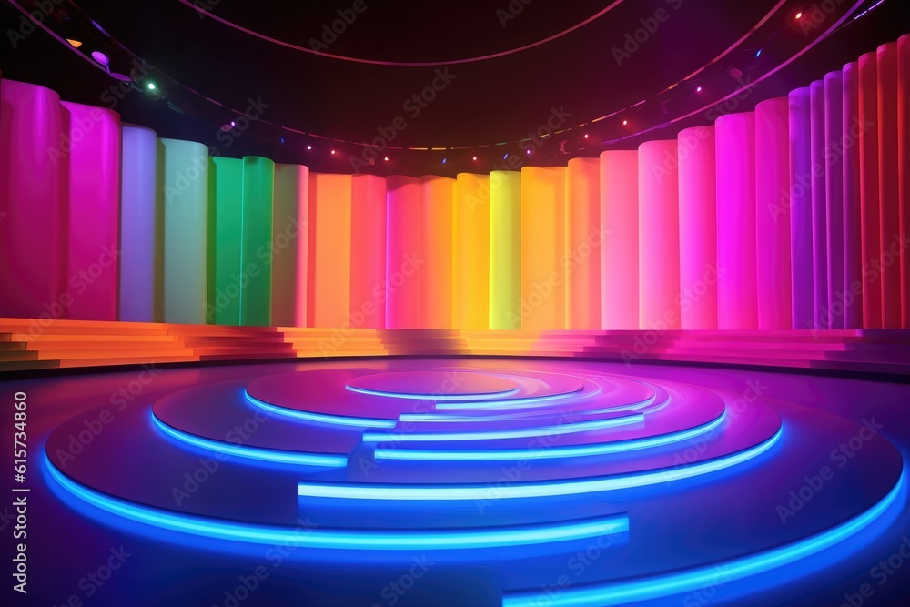 Stand podium wall scene colourful background, geometric shape for product display presentation. Stand podium wall scene colourful background, geometric shape for product display presentation.