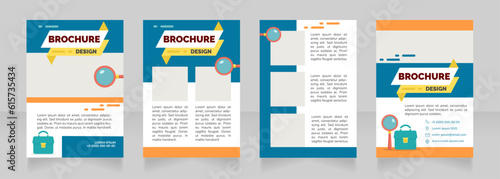 Attractive cover letter blank brochure design. Template set with copy space for text. Premade corporate reports collection. Editable 4 paper pages. Raleway Black, Regular, Light fonts used