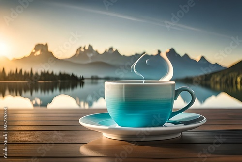 cup of tea on the lake