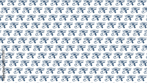 Ancient Egyptian pattern of Eye of Horus Symbol - illustration Vector with ancient Egyptian colors palette