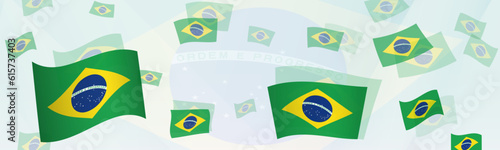 Brazil flag-themed abstract design on a banner. Abstract background design with National flags.