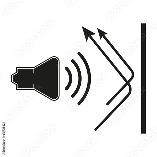 soundproofing icon, sound insulation linear sign. Vector illustration. Stock picture.