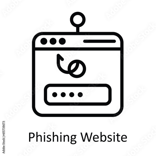 Phishing Website Vector  outline Icon Design illustration. Cyber security  Symbol on White background EPS 10 File