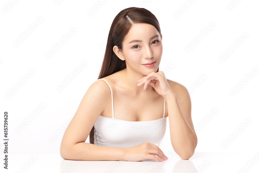 Beautiful young asian woman with clean fresh skin on white background, Face care, Facial treatment, Cosmetology, beauty and spa, Asian women portrait. Beautiful young asian woman with clean fresh skin on white background, Face care, Facial treatment, Cosmetology, beauty and spa, Asian women portrait.
