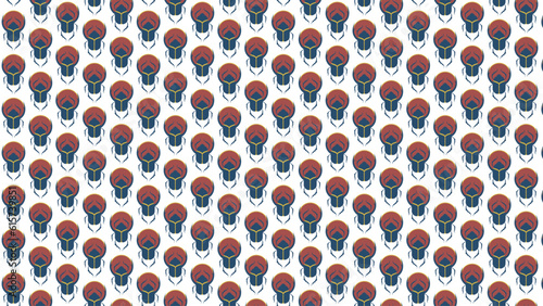 Egyptian Scarab Symbol Pattern - Illustration Vector Background with ancient Egyptian Color palettes
