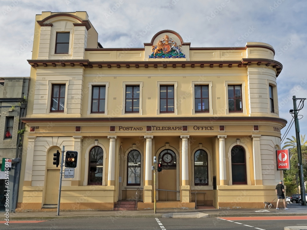 South-facing facade of the Paddington Post office at 246 Oxford Street, Paddington. Sydney-Australia-707