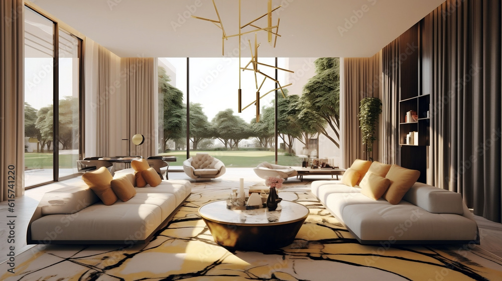 Fototapeta premium Modern living room interior design