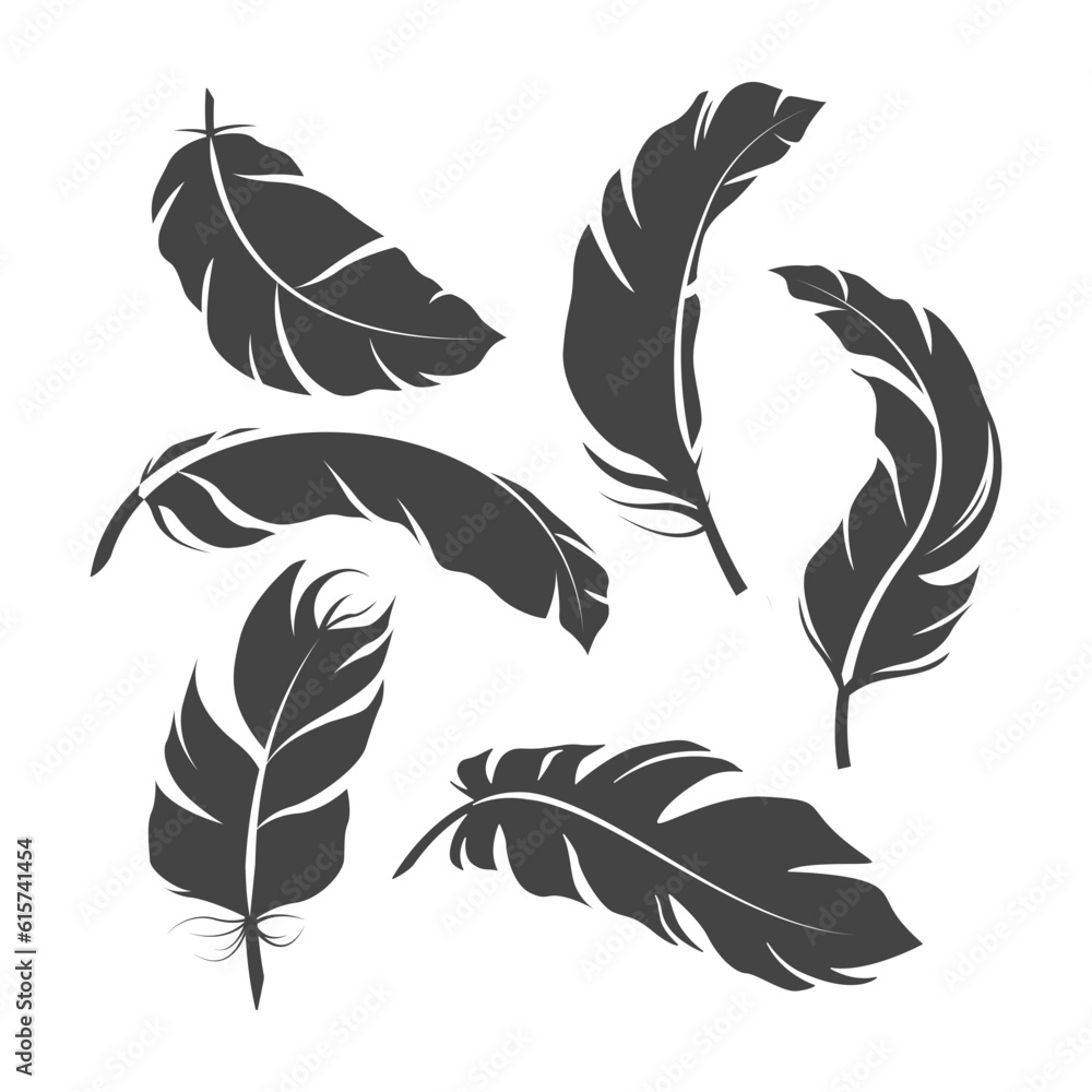 feather silhouette set vector illustration design feather silhouette set vector illustration design