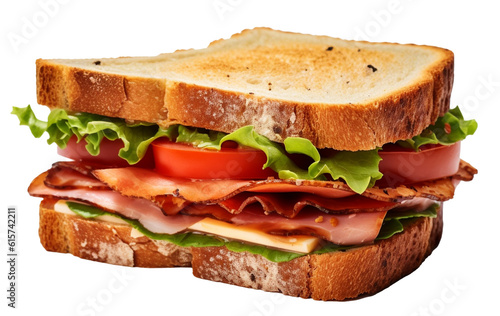 sandwich with ham and vegetables, AI generative