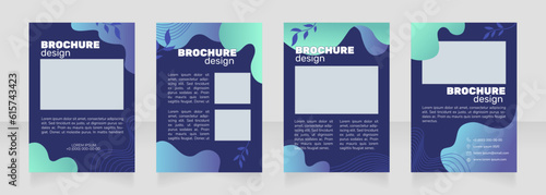 Mindfulness training blank brochure design. Template set with copy space for text. Premade corporate reports collection. Editable 4 paper pages. Rubik Black Regular, Nunito Light fonts used