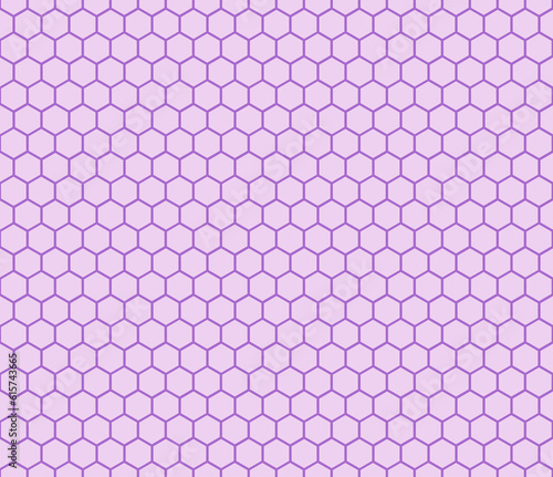 Seamless purple honeycomb pattern. Endless honey comb hexagon pattern.