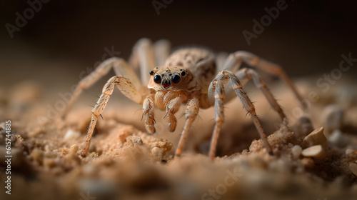 Six-Eyed Spider, macro. Generative AI