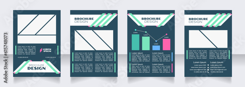 Purchasing power blank brochure design. Template set with copy space for text. Premade corporate reports collection. Editable 4 paper pages. Syncopate, Poller One, Arial Regular fonts used