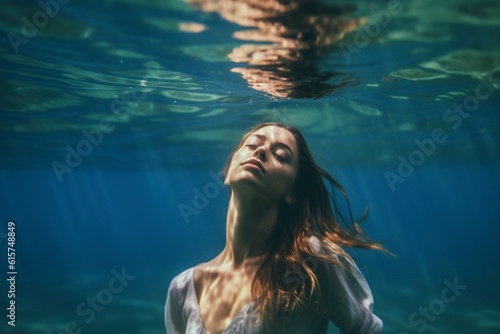 An ethereal underwater portrait captures the mesmerizing beauty of poetic reverie