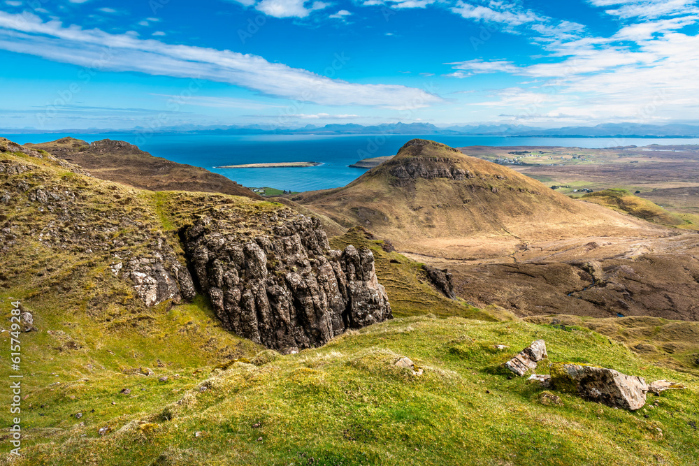 Beautiful panorama view of Quiraing, Scotland, Isle of Skye