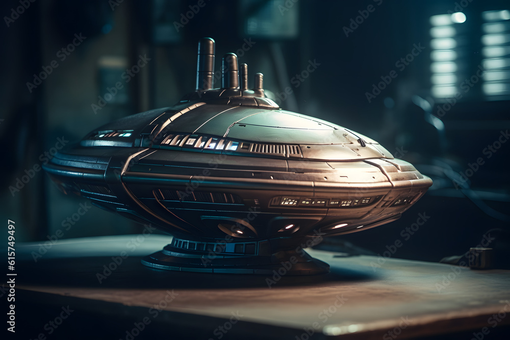 Obraz premium Mysterious Alien Ship. Generative AI