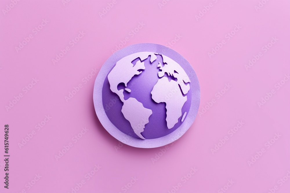 Paper cutout in the shape of the planet Earth, symbol of peace. Ai generated. Paper cutout in the shape of the planet Earth, symbol of peace. Ai generated.