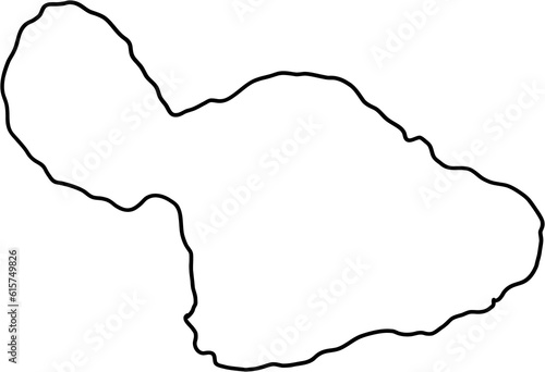 Obraz na plátně doodle freehand drawing of maui island map.