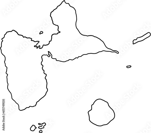 doodle freehand drawing of guadeloupe island map. photo