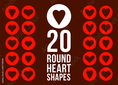 Hearts in circles icons or ...