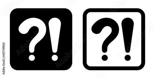Question mark and exclamation mark. Vector set isolated on white background. photo