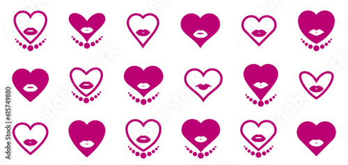 Lady hearts vector logos or...