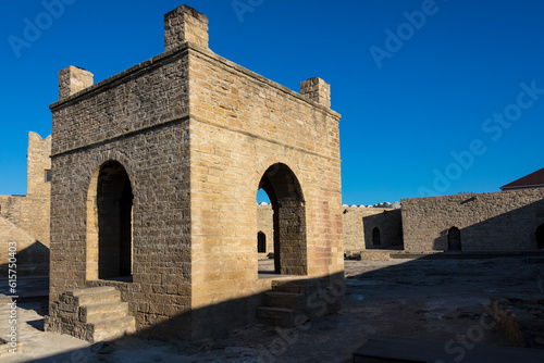 Azerbaijan Baku Temple of Fire worshipers Ateshgah on a sunny autumn day
