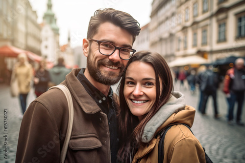 AI generated image of couple selfie in old town © Kalim