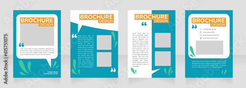 Agricultural business blank brochure design. Template set with copy space for text. Premade corporate reports collection. Editable 4 paper pages. Nunito ExtraBold, SemiBold, Regular fonts used photo