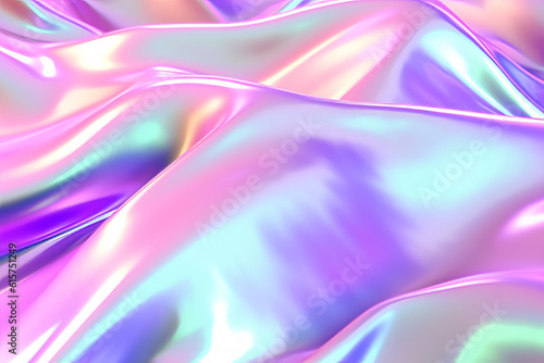 Iridescent background. Holographic Abstract soft pastel colors backdrop. Holographic Foil Backdrop. Trendy creative gradient. Generative AI.