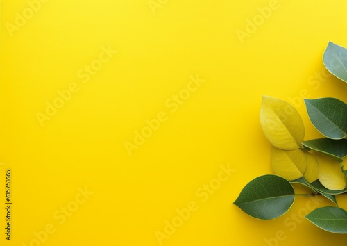 Plain yellow and Water Leaf color background photo