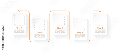 Education and schooling infographic chart design template. Abstract infochart with copy space. Instructional graphics with 5 step sequence. Visual data presentation. Roboto Medium, Light fonts used