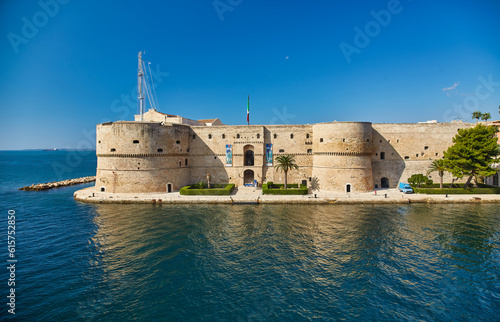 Aragonese Castle of Taranto and revolving bridge on the channel between Big and Small sea, Puglia, Italy © Ryzhkov Oleksandr