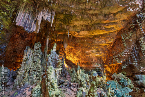 cave of Grotta Bianca in Grotte di Castellana full of stalactites and stalagmites in Puglia photo