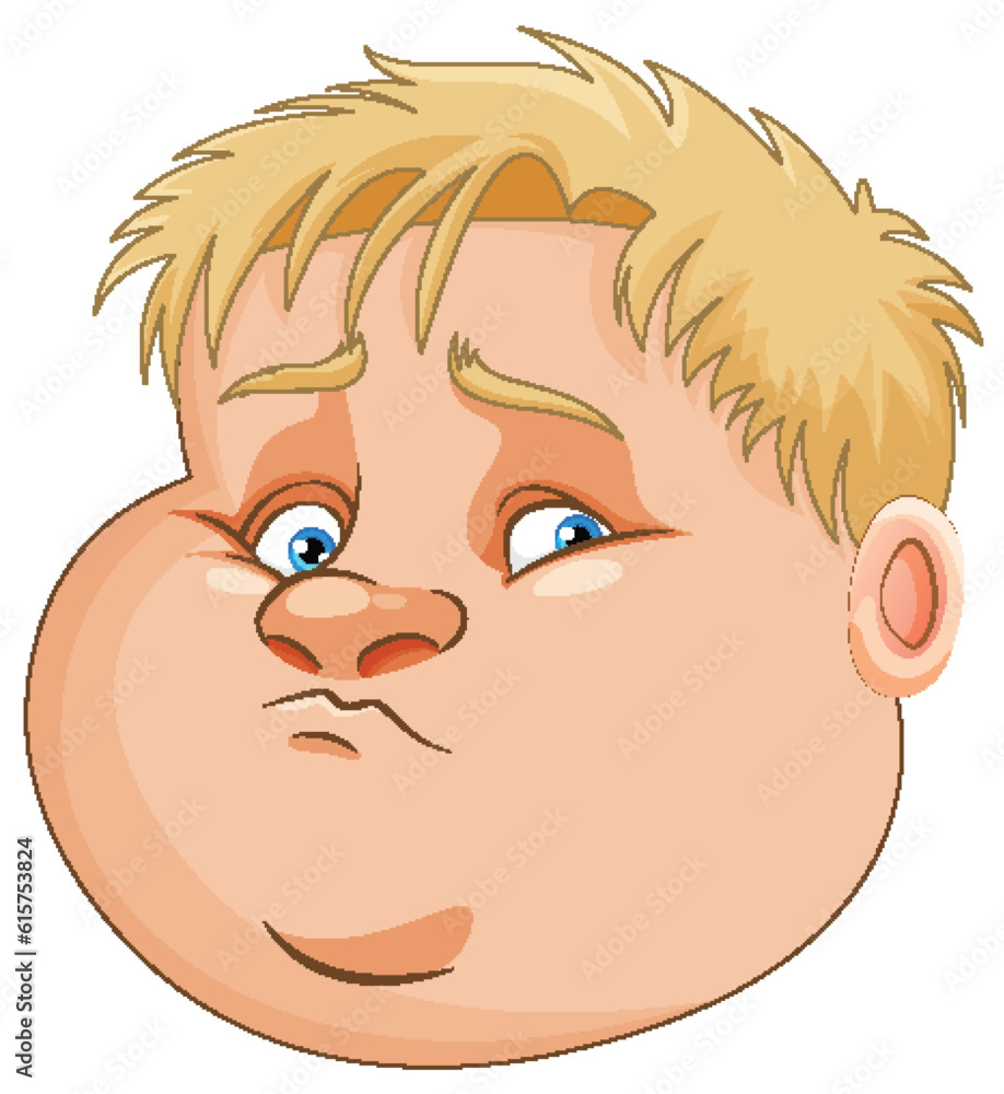 Face of fat boy cartoon Face of fat boy cartoon