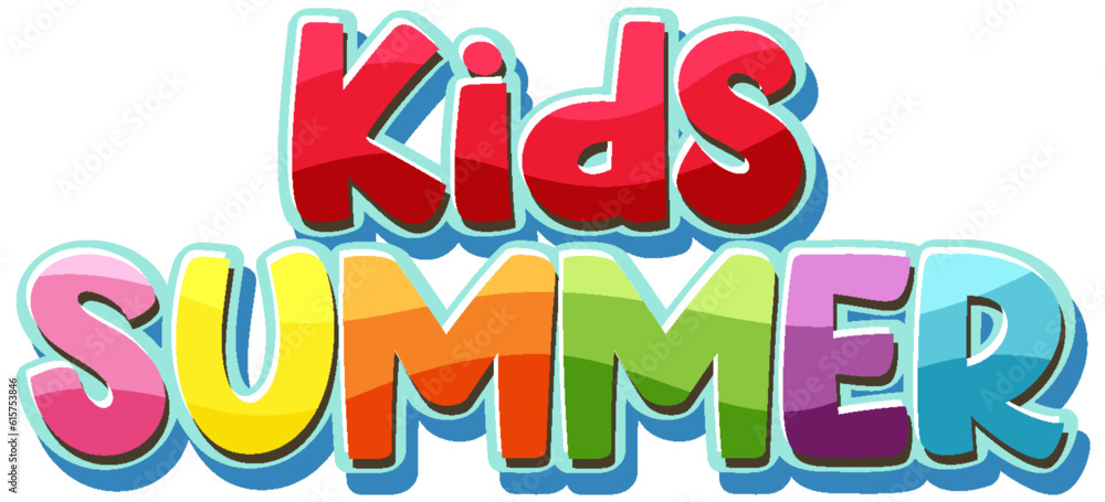 Kids summer text for poster or banner design