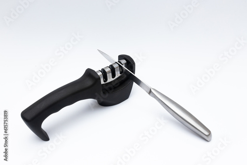 knife with sharper on the table