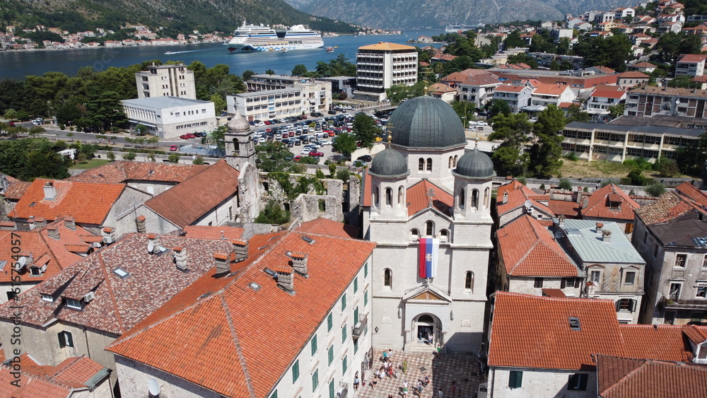Kotor, Montenegro. Aerial view.