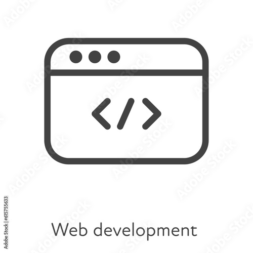 Outline style ui icons hard skill collection. Technical and IT. Vector black linear icon illustration. Webpage web development symbol isolated on white background. Design element