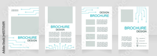 Power transmission system connection blank brochure design. Template set with copy space for text. Premade corporate reports collection. Editable 4 paper pages. Arial, Myriad Pro fonts used