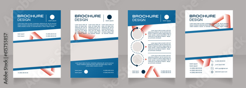 Biopharmaceutical medicine blank brochure design. Template set with copy space for text. Premade corporate reports collection. Editable 4 paper pages. Syne Bold, Arial Regular fonts used