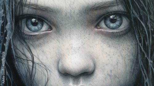 Fotografia close up of a woman's face. Generative AI Art.