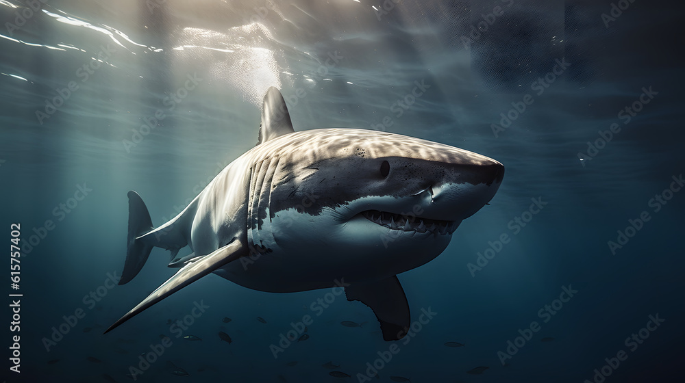 Fototapeta premium The Great White Shark. Generative AI